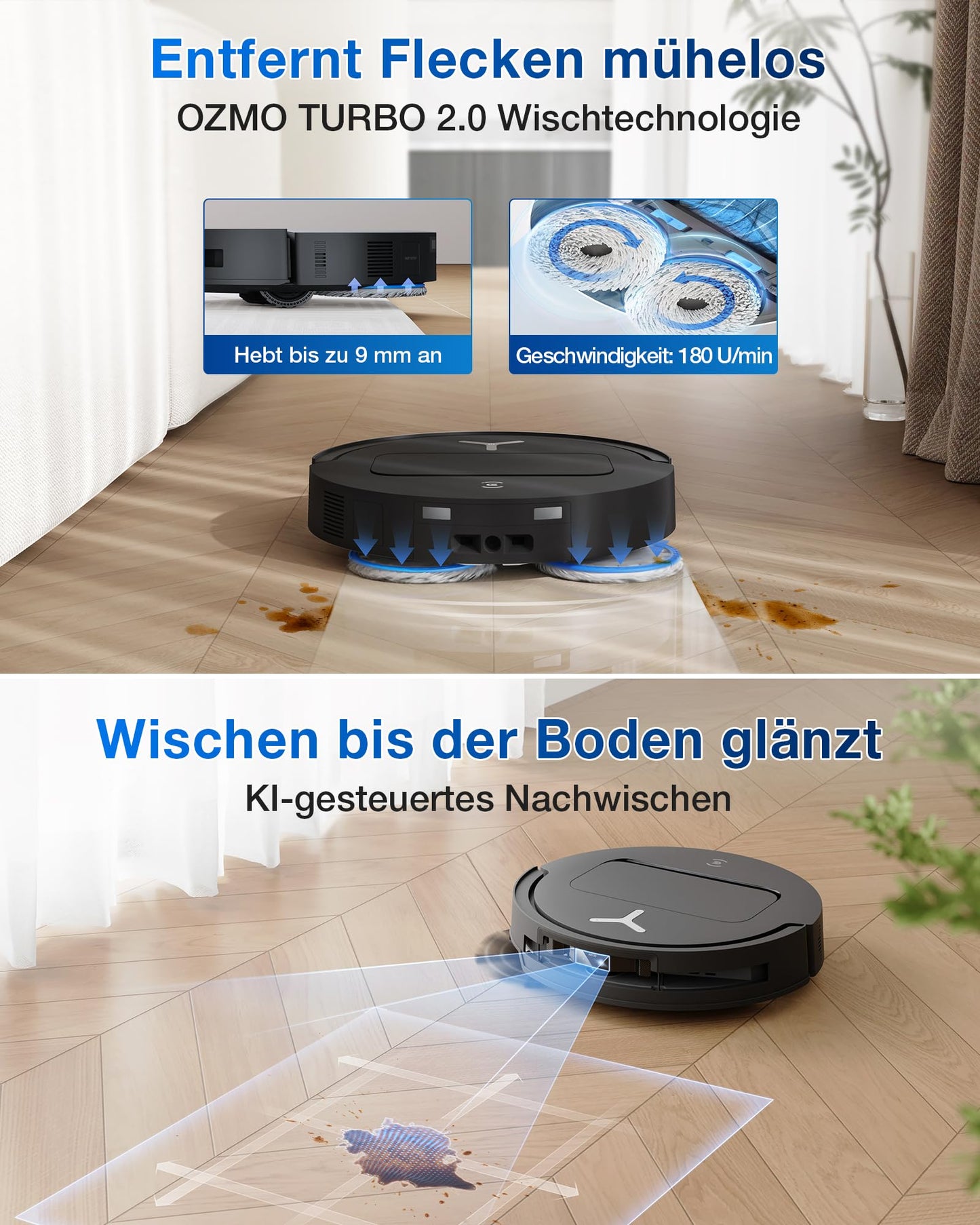 ECOVACS DEEBOT T50 PRO Omni Gen2 Saugroboter 21000Pa, Wischfunktion